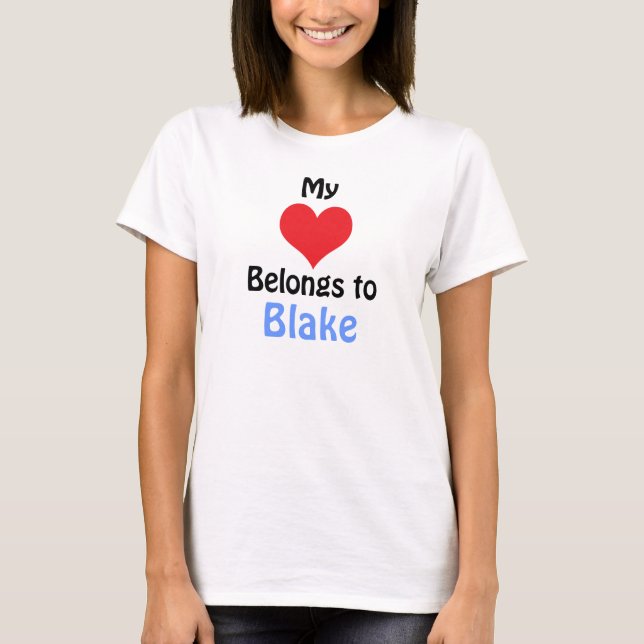 T-shirts Meu Coração Pertence a Blake (Frente)