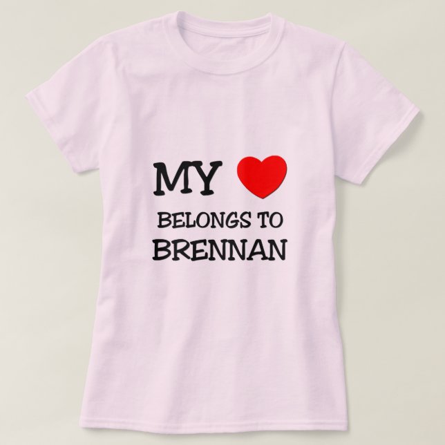 T-shirts Meu coração pertence a Brennan (Frente do Design)