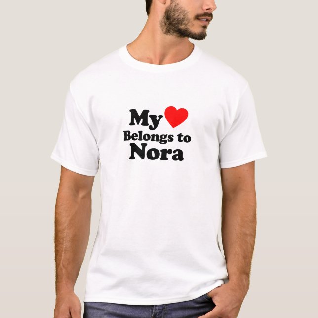 T-shirts Meu Coração Pertence a Nora (Frente)