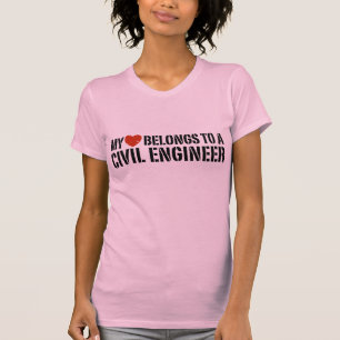 T-shirts Meu coração pertence a um engenheiro civil