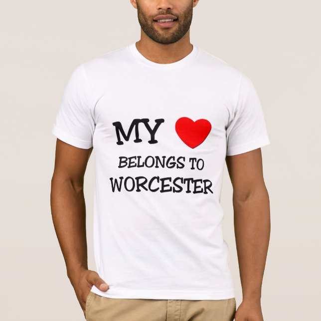 T-shirts Meu coração pertence a WORCESTER (Frente)