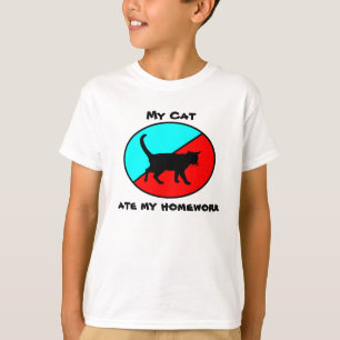 T-shirts Meu gato comeu meus trabalhos de casa!