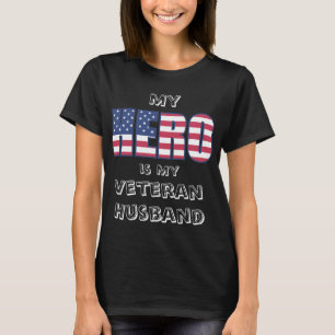 T-shirts Meu herói é meu marido do veterano com texto fei