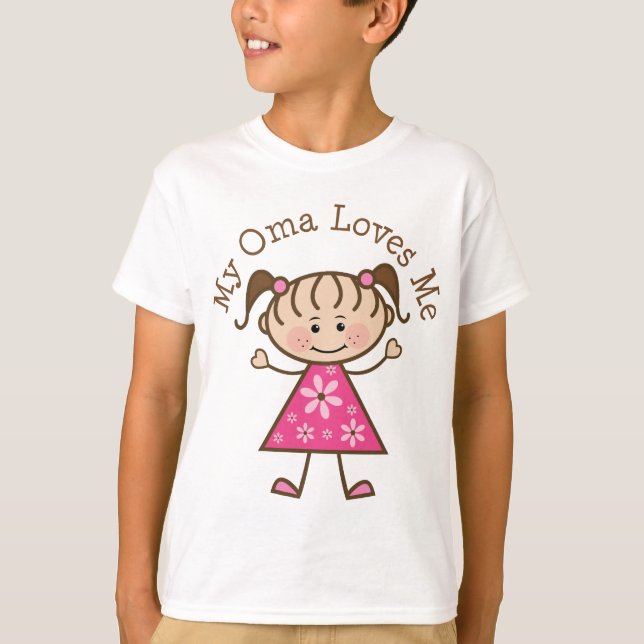 T-shirts Meu Oma ama-me figura da vara (Frente)