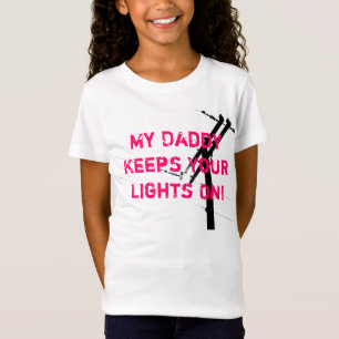 T-shirts Meu pai mantem suas luzes, Linegirl-COR-DE-ROSA