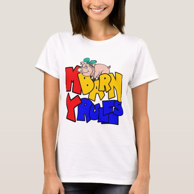 T-shirts Meu Porco de Regras do Barn (Frente)