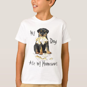 T-shirts Meu Rottweiler Comeu Meu Trabalho De Casa