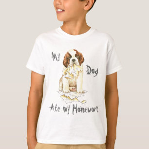 T-shirts Meu St Bernard comeu meus trabalhos de casa