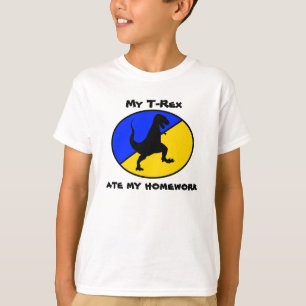 T-shirts Meu T-Rex comeu meus trabalhos de casa