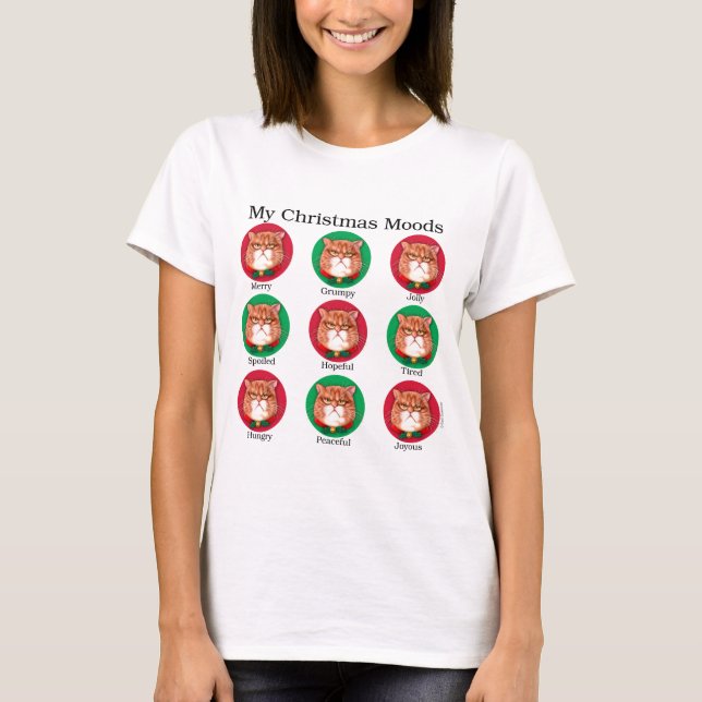 T-shirts Meus humores do Natal (Frente)
