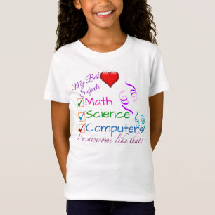 T-shirts Meus melhores assuntos - matemática, ciência,