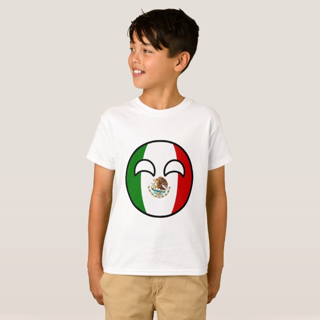 T-shirts México Geeky de tensão engraçado Countryball (Frente Completa)