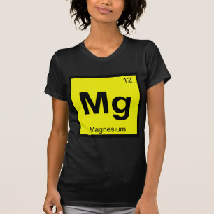 T-shirts Mg - Química do Magnésio Símbolo da Tabela Periódi