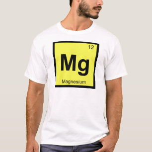 T-shirts Mg - Química do Magnésio Símbolo da Tabela Periódi