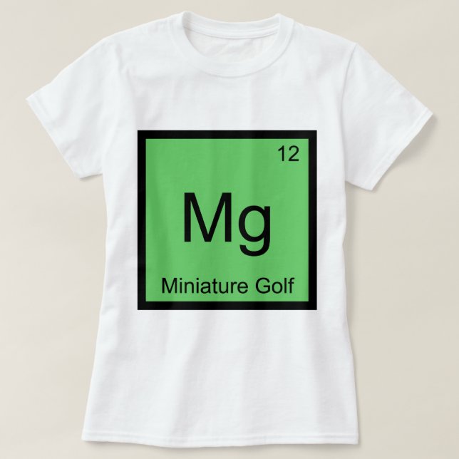 T-shirts Mg - Símbolo de Elemento de Química Engraçado de G (Frente do Design)