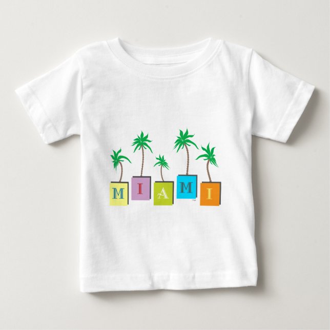 T-shirts Miami Beach Palms (Frente)