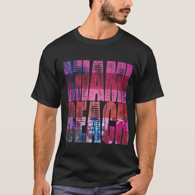 T-shirts miami night beach fun style (Frente)