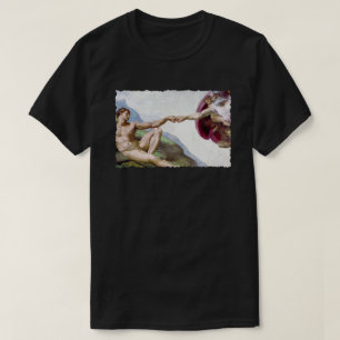 T-shirts Michelangelo Criação Do Homem - Deus e Adão Toquem