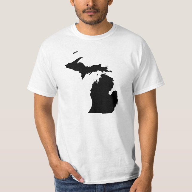 T-shirts Michigan em Preto e Branco (Frente)