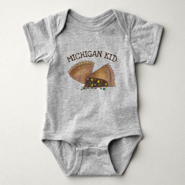T-shirts Michigan Kid Upper Peninsula Pasty Meat Pie Foodie (Frente)