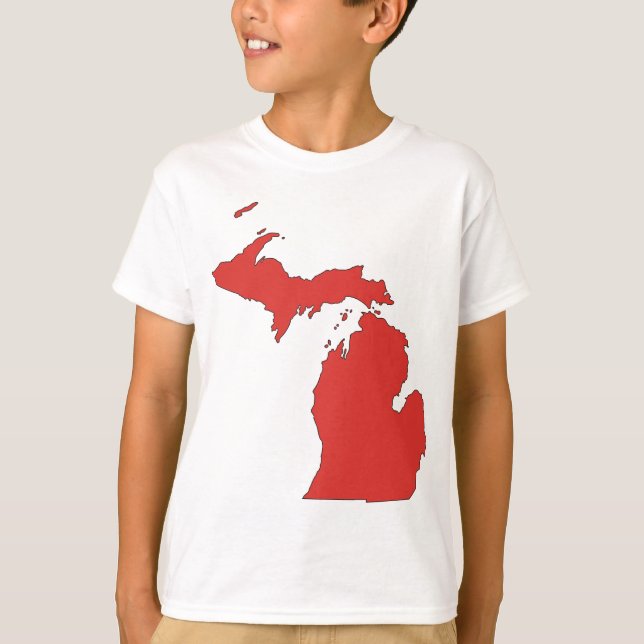 T-shirts Michigan: Um estado VERMELHO (Frente)