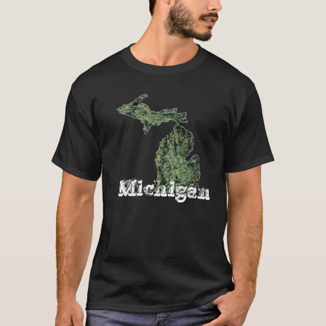 T-shirts Michigan verde (Frente)