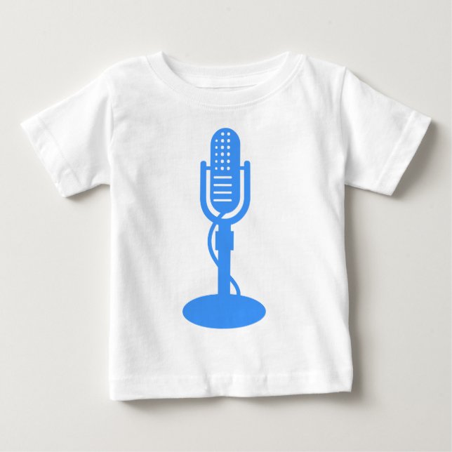T-shirts Microfone - Azul bebê (Frente)