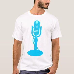 T-shirts Microfone - Azul-Céu