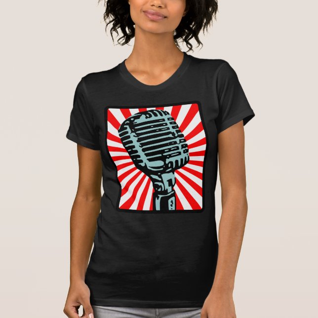 T-shirts Microfone do vintage de Shure 55S (Frente)