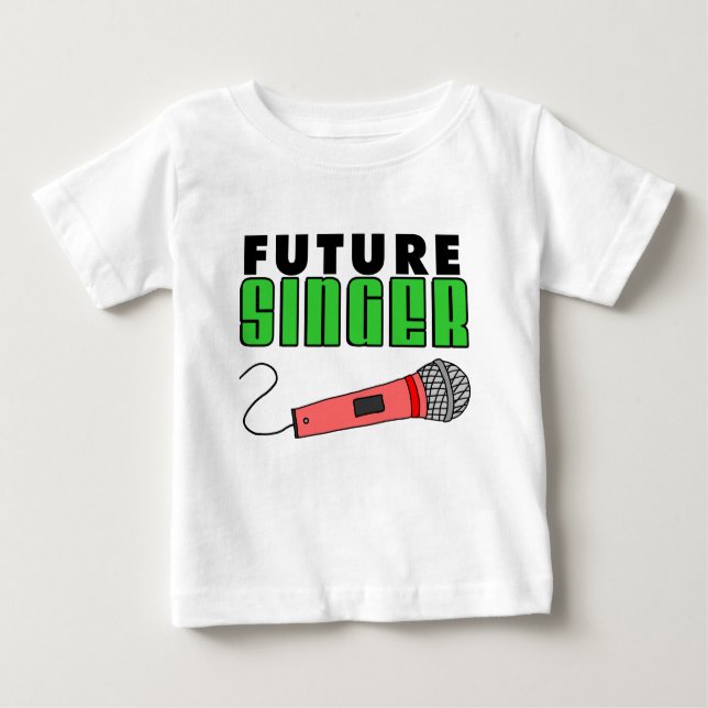 T-shirts Microfone Rosa Futuro para Cantores (Frente)