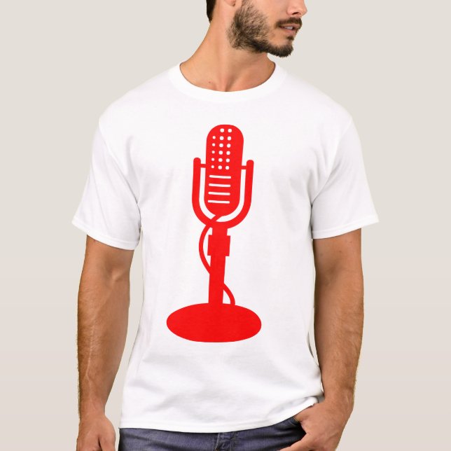 T-shirts Microfone - Vermelho (Frente)