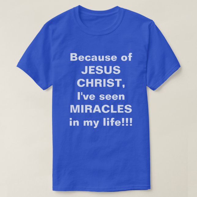 T-shirts "Milagres na minha Vida" (Frente do Design)