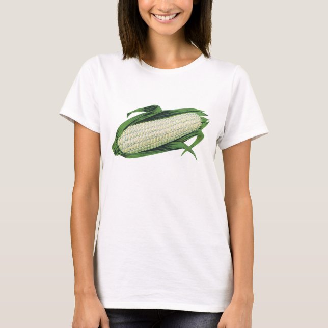T-shirts Milho branco de Comidas de vegetais venenosos no f (Frente)