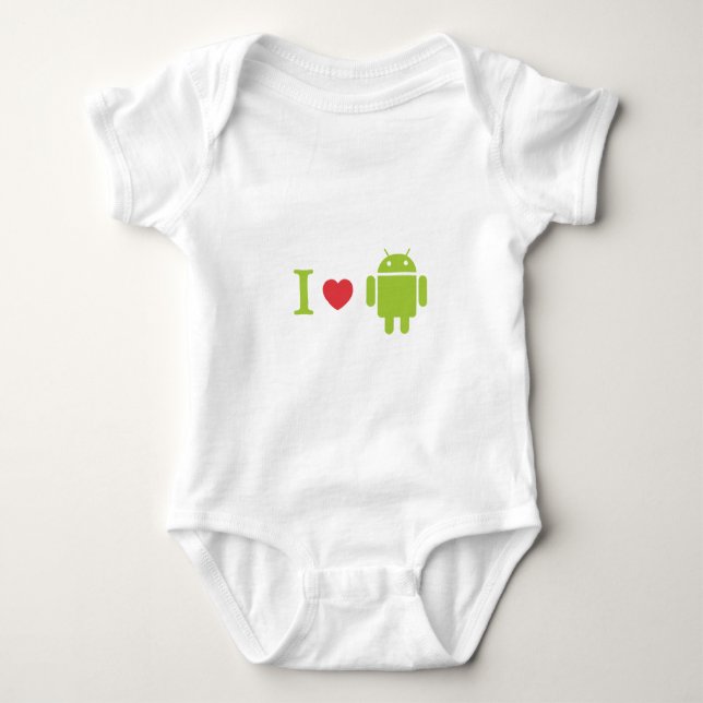T-shirts Mim Android do coração (Frente)