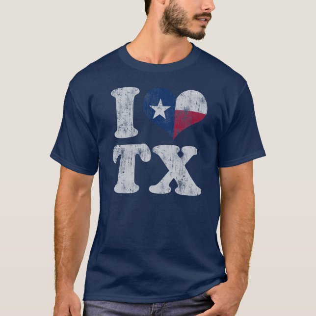 T-shirts Mim bandeira TX de Texas do coração (Frente)
