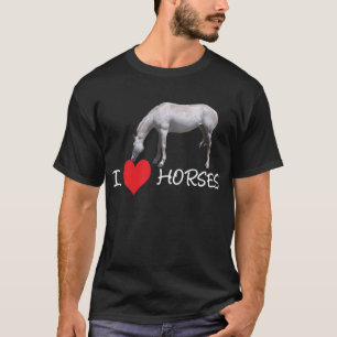 T-shirts Mim cavalos do coração (amor) - cavalo branco