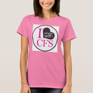 T-shirts Mim {coração} alguém com CFS (rosa)