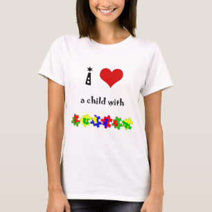 T-shirts Mim coração (amor) uma criança com autismo