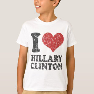 T-shirts Mim coração Hillary Clinton retro