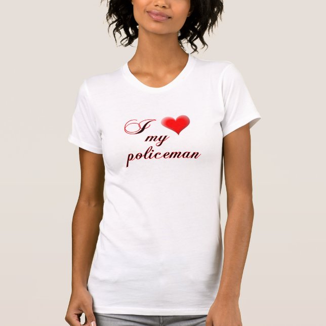 T-shirts Mim "coração" meu polícia (Frente)