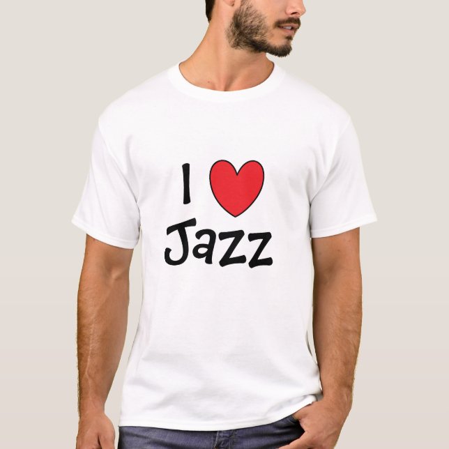 T-shirts Mim homens do jazz do coração (Frente)