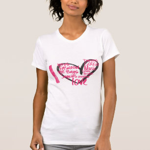 T-shirts Mim magenta dos grafites do coração
