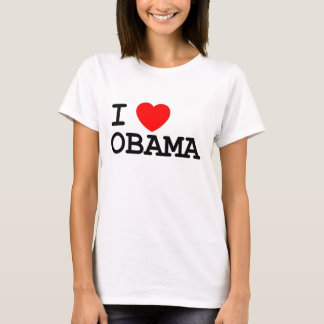 T-shirts Mim mulheres do T de Obama do coração