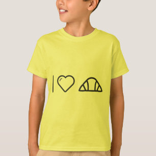 T-shirts Mim pães do Croissant do coração