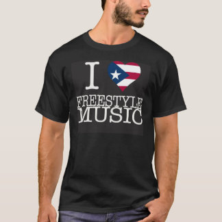 T-SHIRTS MIM PRETO DA MÚSICA DO ESTILO LIVRE DO CORAÇÃO DO