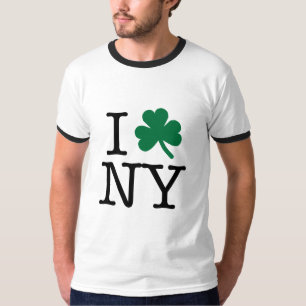 T-shirts MIM preto do TREVO NY na luz