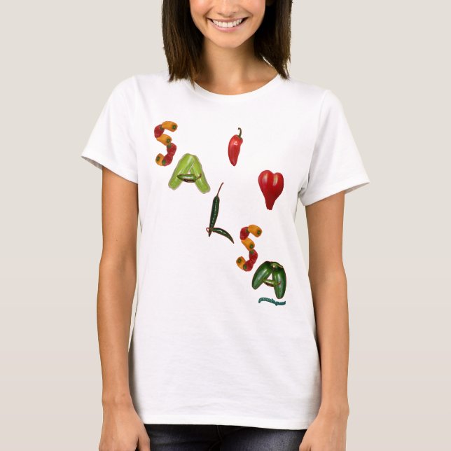 T-shirts Mim salsa do coração (Frente)