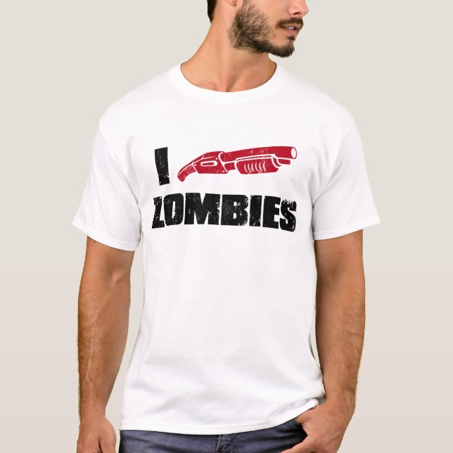 T-shirts mim zombis da espingarda (Frente)