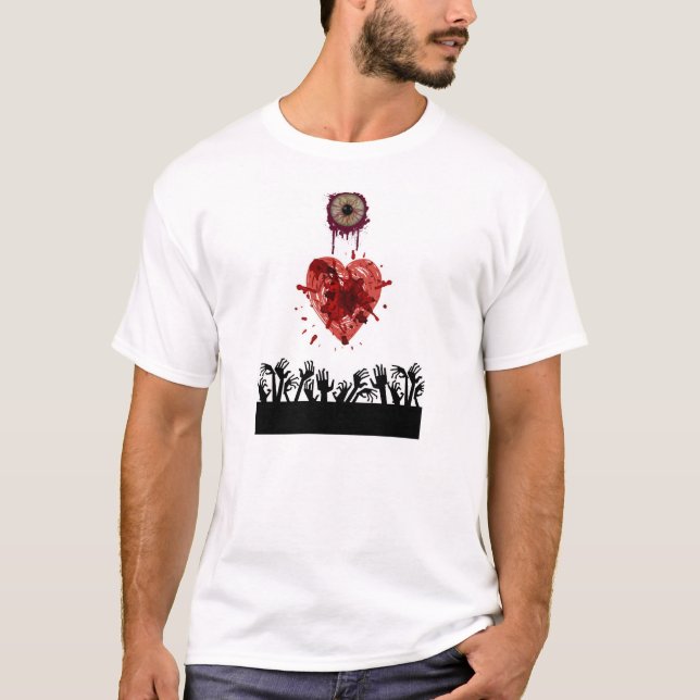 T-shirts Mim zombis do coração (Frente)