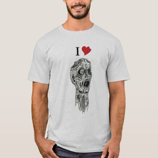 T-shirts Mim zombis do coração (Frente)